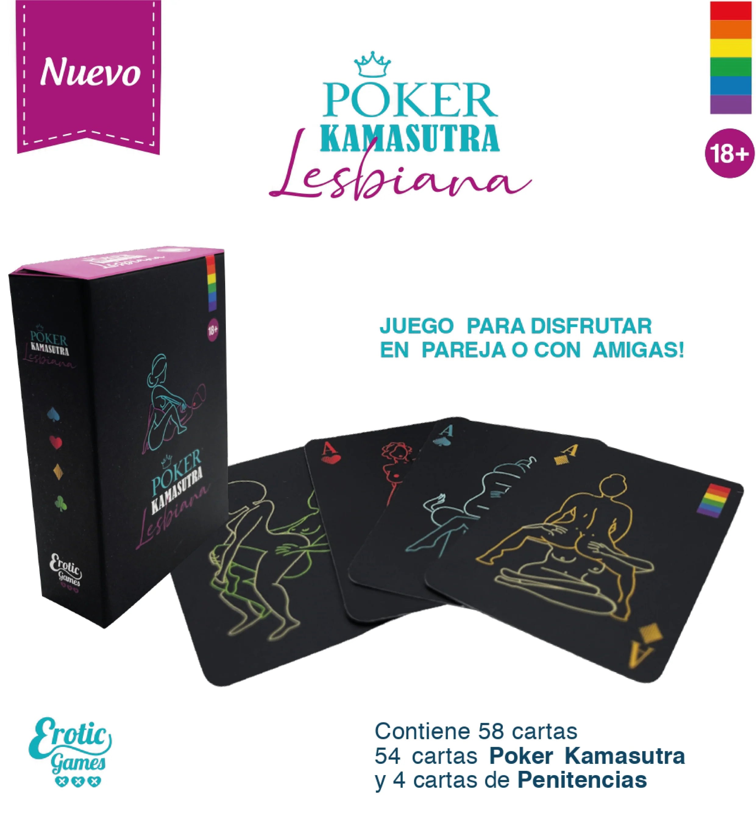 Juego Poker Kamasutra Lesbico Cartas – Paradisex Shop