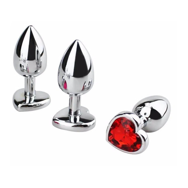 Plug En Acero Con Joya En Forma De Corazon