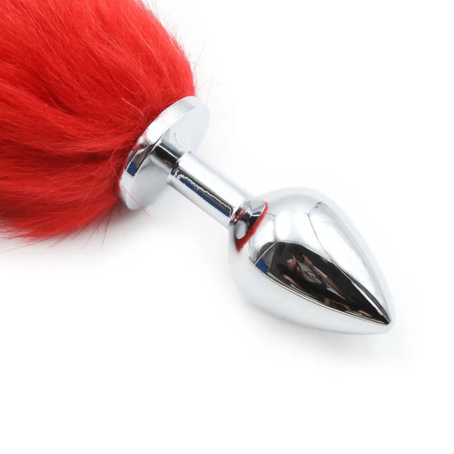 Plug Cola De Zorro Rojo Y Blanco