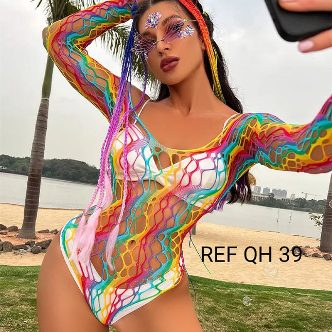 Body En Malla Arcoíris QH-116