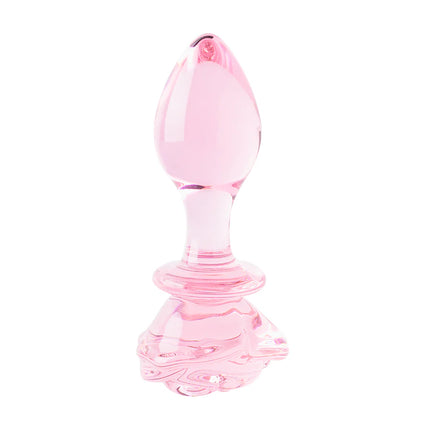 Plug de Vidrio Rosa Small Pink en Cristal con Diseño Floral gcj3626