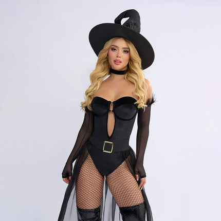 Disfraz Love Witch Negro para Mujer de 5 Piezas
