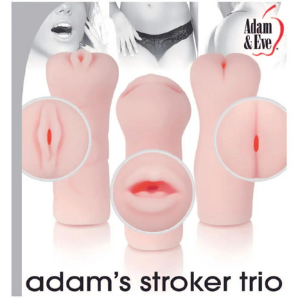 Kit Masturbador Boca, Ano y Vagina Adams Stroker Trio