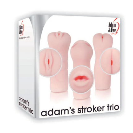 Kit Masturbador Boca, Ano y Vagina Adams Stroker Trio