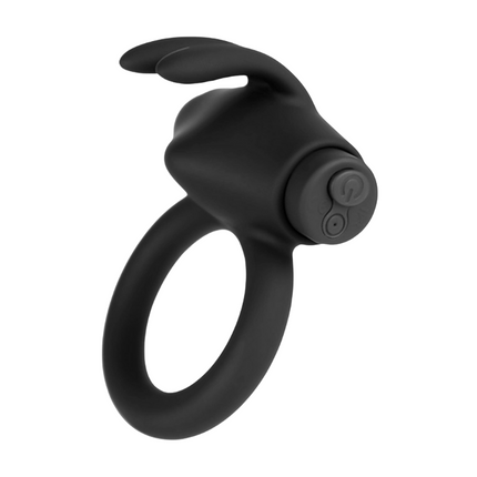 Anillo Vibrador Recargable Conejo Negro