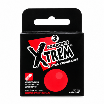 Condones Xtreme Xtra Xtimulante Rojo x3 Unidades