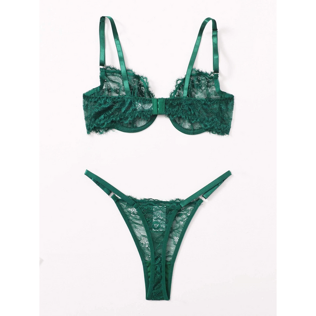 Conjunto Stockings Verde Esmeralda 9125