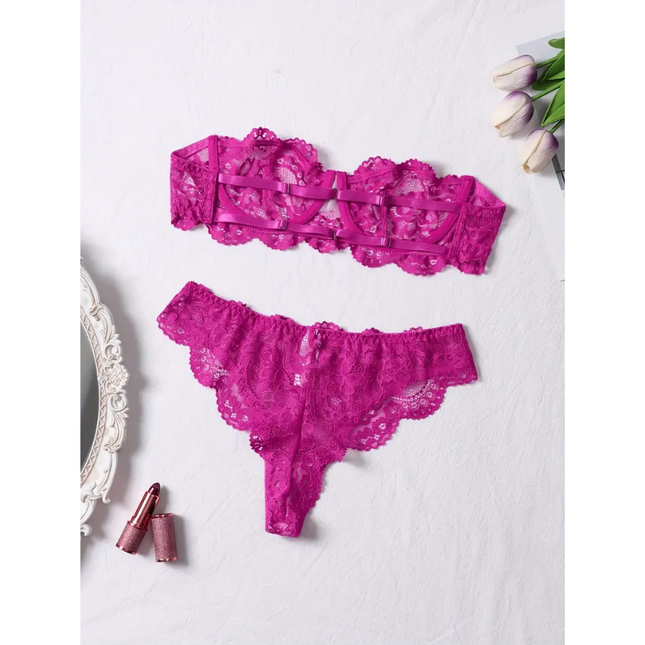 Conjunto Encaje Fucsia Noir Passion 0661