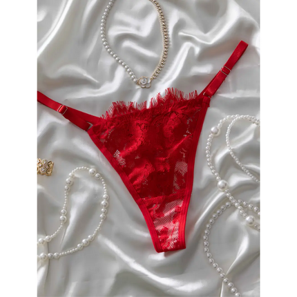 Conjunto Encaje Fuego Rojo 1409