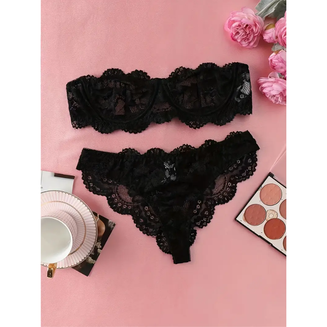 Conjunto Encaje Negro Noir Passion 0661