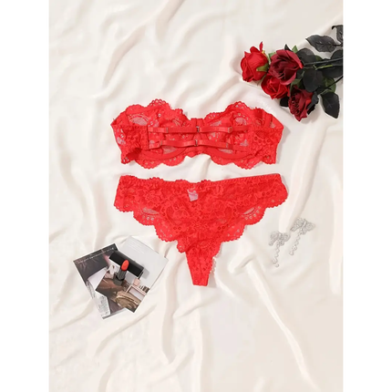 Conjunto Encaje Rojo Noir Passion 0661