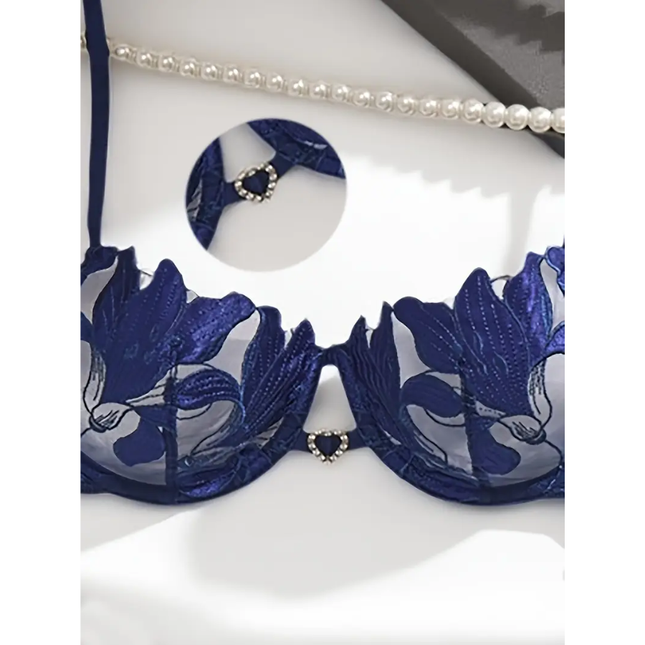 Conjunto Éxtasis Floral Azul 3628
