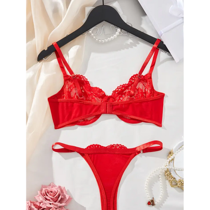 Conjunto Rojo De Encaje 3612