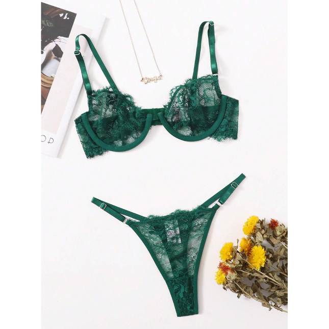 Conjunto Stockings Verde Esmeralda 9125
