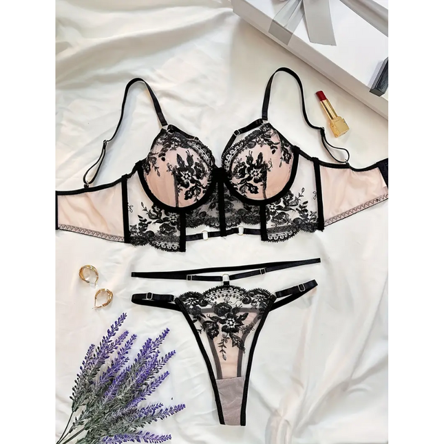 Corset Piel De Lencería Con Encaje Floral 6729