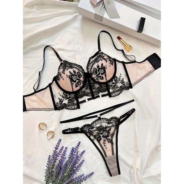 Corset Piel De Lencería Con Encaje Floral 6729