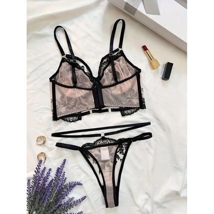 Corset Piel De Lencería Con Encaje Floral 6729