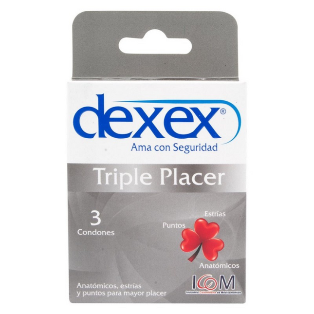 Condón Dexex Triple Placer x3 Und