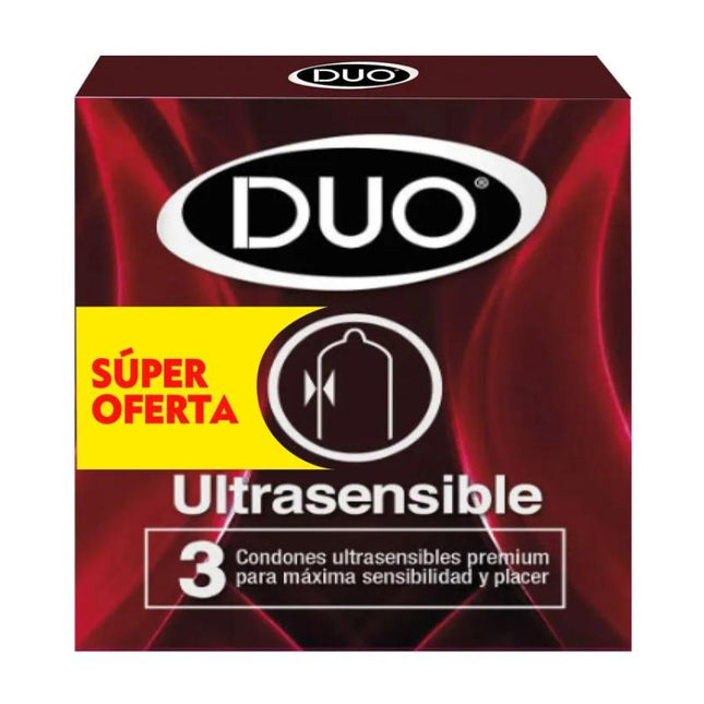 Condón Duo Ultrasensible x3 Und