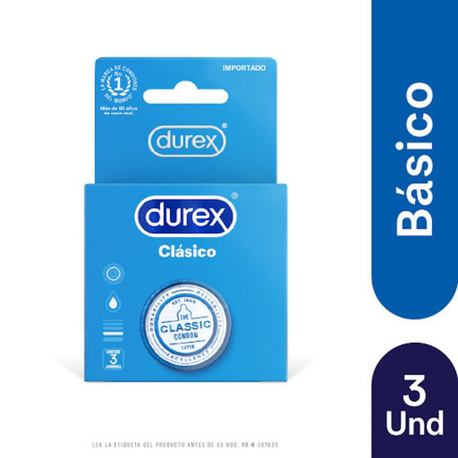 Condón  Durex Clasico x3 Und