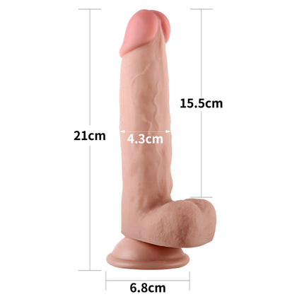 Dildo Sliding Skin Dual Layer Dong 8''