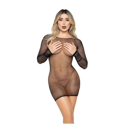 Vestido de Malla Manga Larga Velina Lerot