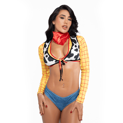 Disfraz de Vaquera Sexy con Top, Short y Pañuelo