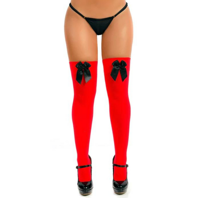 Media Liguero Clásicas Roja Con Moño Negro