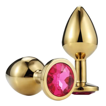 Plug Anal Con Joya Gold Dorado Talla M