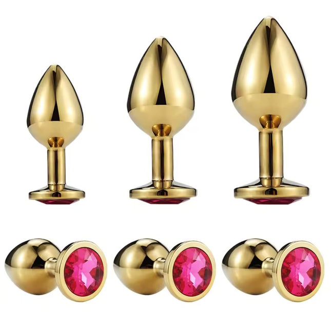 Plug Anal Con Joya Gold Dorado Talla M