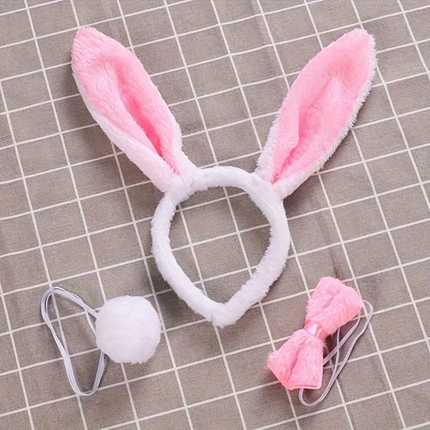 Set de Conejita Sexy – Diadema, Cola y Moño Rosa 1037