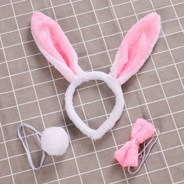 Set de Conejita Sexy – Diadema, Cola y Moño Rosa 1037