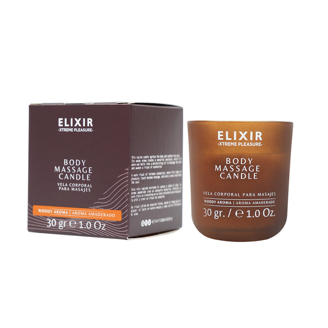 Vela para Masajes Elixir Amaderada | Aceite Relajante