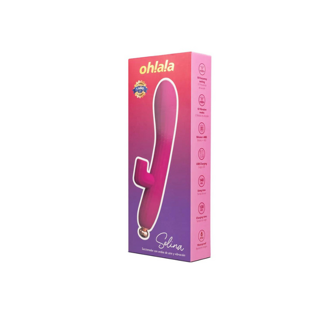 Vibrador Selina Recargable con Succionador Doble Función USB