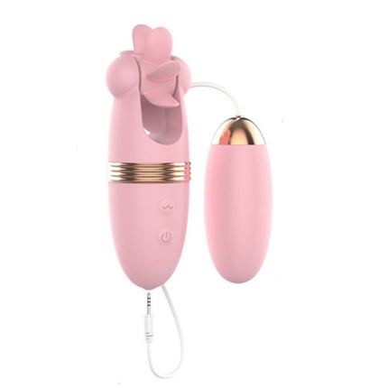 Huevo Vibrador alámbrico con lengua lamedora