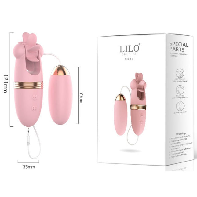 Huevo Vibrador alámbrico con lengua lamedora