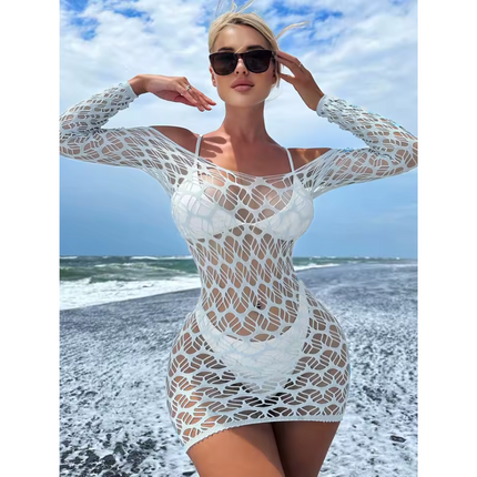 Vestido En Malla Blanco 6551