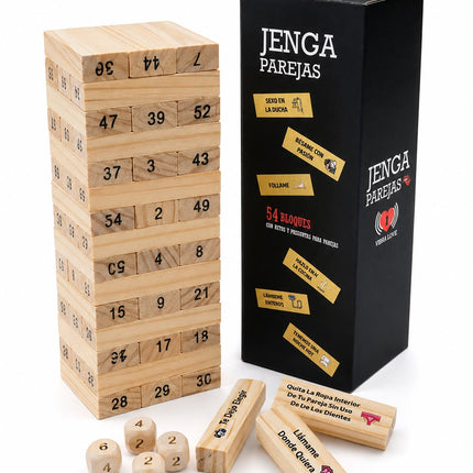 Jenga para Parejas 54 Retos y Dinámicas para Adultos +18