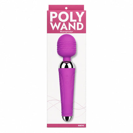 Masajeador Poly Wand Recargable USB 12 Modos Morado