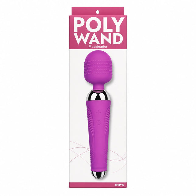 Masajeador Poly Wand Recargable USB 12 Modos Morado