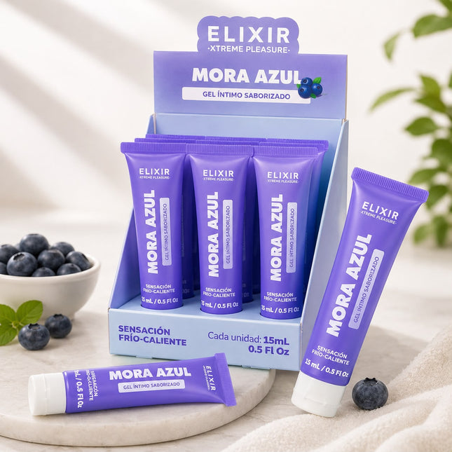 Gel Íntimo Saborizado Mora Azul Elixir 15 ml | Lubricante