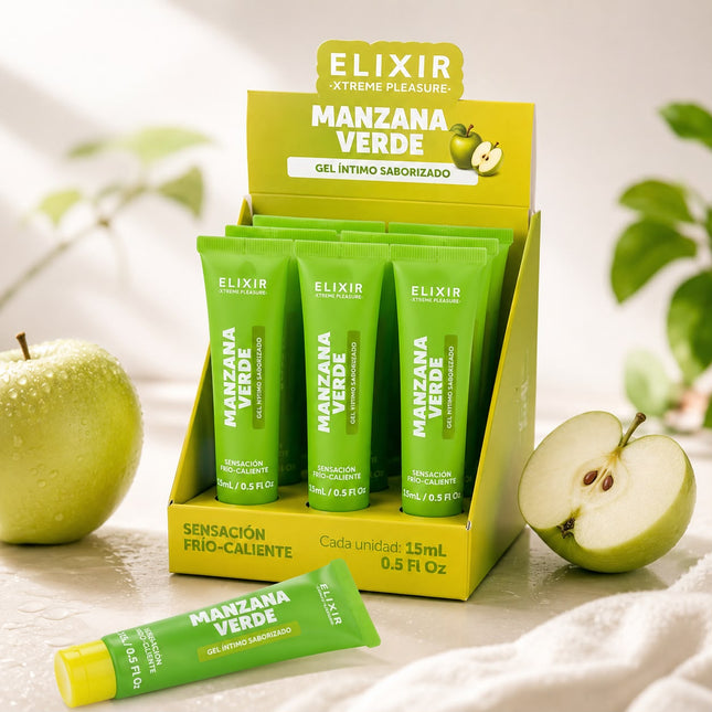 Gel Íntimo Saborizado Manzana Verde Elixir 15 ml | Lubricante