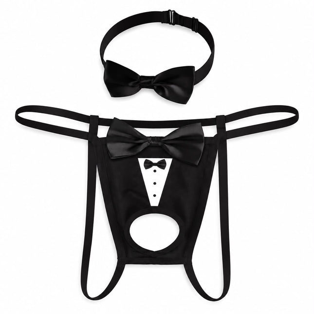 Tanga para Hombre con Moño de Traje en Algodón 7484