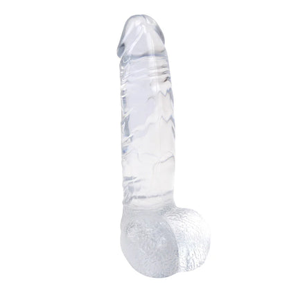 Dildo Ding Dong Clear Transparente Textura Realista 6" gcj917c