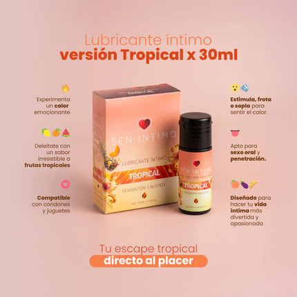 Lubricante Íntimo Caliente Tropical 30 ml Sen Íntimo Base Agua