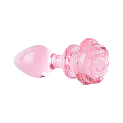 Plug de Vidrio Rosa Small Pink en Cristal con Diseño Floral gcj3626