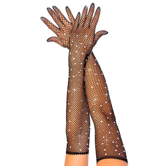 Guantes de Malla Seducción Color Rojo Negro