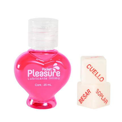 Lubricante Pleasure Pocket Cereza 20 mL + Dados