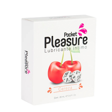 Lubricante Pleasure Pocket Cereza 20 mL + Dados