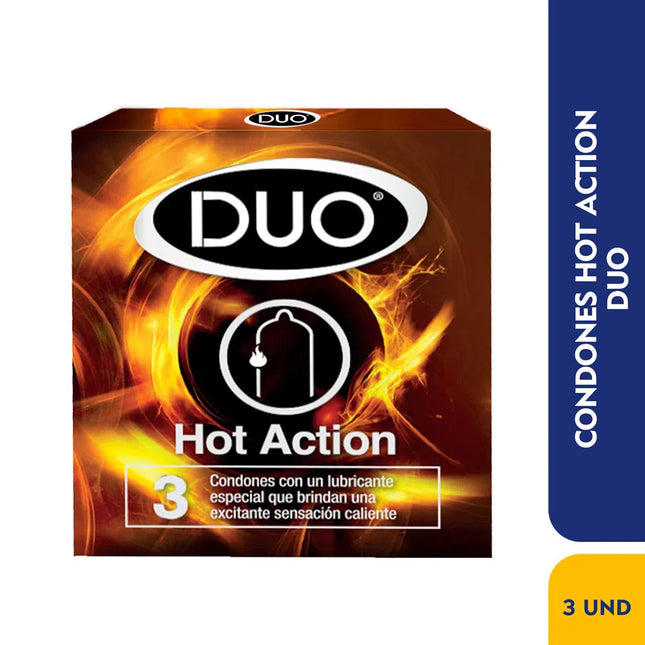 Condón Duo Hot Action x3 Und
